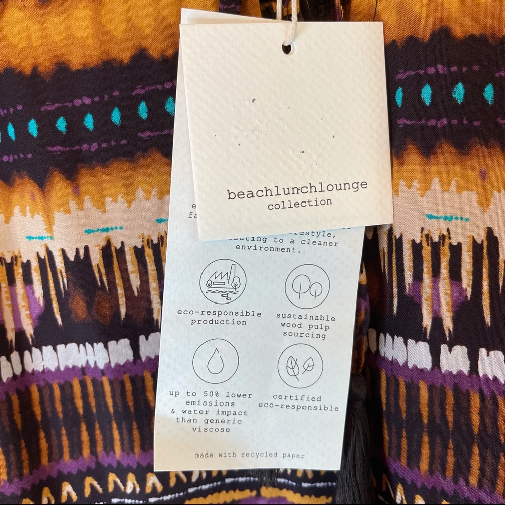 Beachlunchlounge Lou Lou Belted Multicolor Midi Dress Sz Medium NWT - Picture 5 of 12